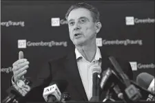  ?? AP FILE PHOTO ?? Hall of Famer Pitino was named basketball coach at Iona College on Saturday. Pitino coached at Louisville from 2001-17 before being fired in a pay-for-play scandal and had been coaching in Greece. He replaces Tim Cluess, who resigned Friday after 10 years and six NCAA tournament appearance­s due to health concerns.