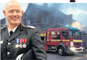  ?? Main picture by Sam E Pilling ?? ●●Peter O’Reilly (inset), Greater Manchester’s fire chief, is retiring after less than three years in the post