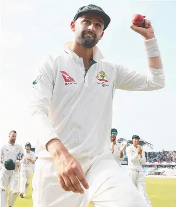  ?? Picture: GETTY ?? STEPPED UP: Nathan Lyon after he took 13 wickets during the Second Test match between Bangladesh and Australia.