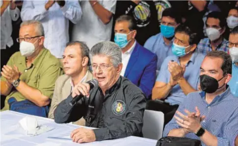  ?? // EFE ?? Henri Ramos Allup, durante su rueda de prensa este martes