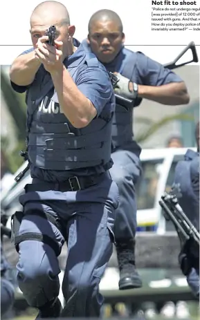  ?? Picture TBG Archive ?? Policemen training in a special assault unit course in Philippi, Cape Town.