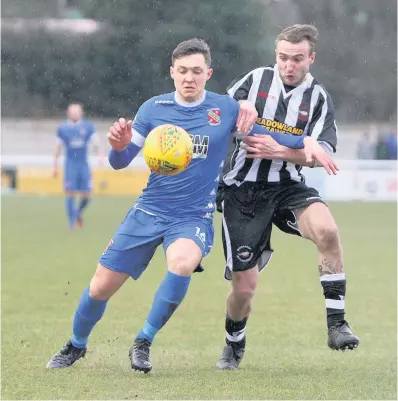  ??  ?? Former Ysgol Syr Hugh Owen pupil Danny Gossett, of Bangor City in action