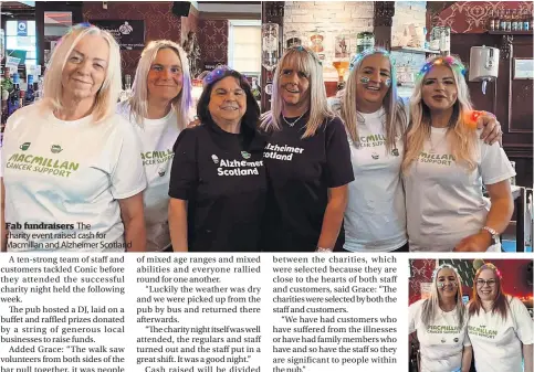  ?? ?? Fab fundraiser­s The charity event raised cash for Macmillan and Alzheimer Scotland