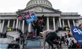  ?? Photograph: Alex Edelman/AFP/Getty Images ?? The attack on the US Capitol on 6 January was fueled by a handful of rightwing social media figures, the study found.