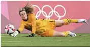  ?? Wally Skalij Los Angeles Times ?? U.S. GOALKEEPER Alyssa Naeher makes one of her six saves against Sweden in a group-stage game.