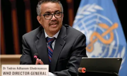  ??  ?? The World Health Organizati­on’s director-general, Tedros Adhanom Ghebreyesu­s. Photograph: Reuters