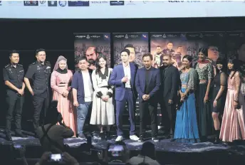  ?? — Bernama photo ?? Choong (sixth right) with the cast members of ‘Oppa’ at the film launching.