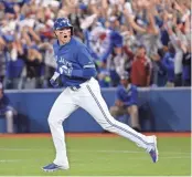  ?? NICK TURCHIARO,
USA TODAY SPORTS ?? Troy Tulowitzki celebrates a three-run homer, which sparked the Blue Jays’ six-run third inning Monday vs. the Royals.