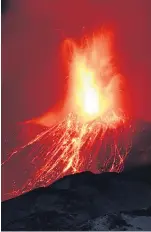  ??  ?? Mount Etna volcano erupts in Sicily