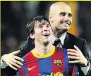  ??  ?? HANDS OFF Guardiola and Messi