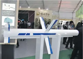  ?? POSTMEDIA NEWS FILES ?? A missile system manufactur­ed by China Poly Defence and displayed at the biannual Zhuhai Air show. China Poly Group is a sponsor of the Zhuhai air exhibition, which former B.C. Minister of Internatio­nal Trade Teresa Wat attended in 2016.