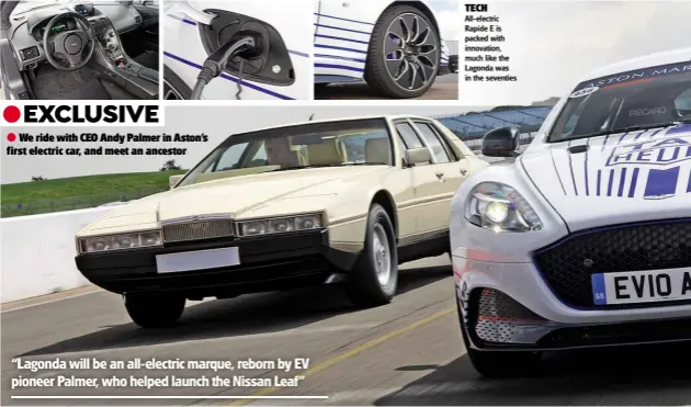  ??  ?? TECH All-electric Rapide E is packed with innovation, much like the Lagonda was in the seventies