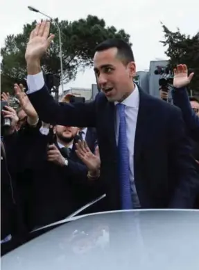  ?? REUTERS PIC ?? Five-Star Movement leader Luigi Di Maio leaving after casting his vote at a polling station in Pomigliano d’Arco, Italy, on Sunday.