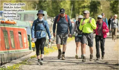  ??  ?? The Circuit of Bath Walk for Julian House takes place on Sunday, September 26