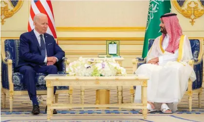  ?? ?? Mohammed bin Salman and Joe Biden in Jeddah in July. Photograph: Saudi Royal Court/Reuters