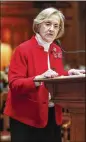  ?? BOB ANDRES / ROBERT.ANDRES@AJC.COM ?? Rep. Sharon Cooper, R-Marietta and the bill’s sponsor, thanked lawmakers in a speech Wednesday on the House floor.