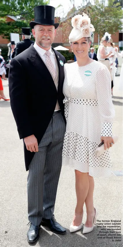  ??  ?? The former England rugby union captain and the equestrian, who are bonded through their love of sport, attend day one of Royal Ascot in June