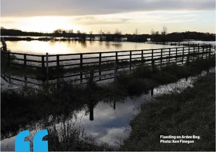  ??  ?? Flooding on Ardee Bog. Photo: Ken Finegan