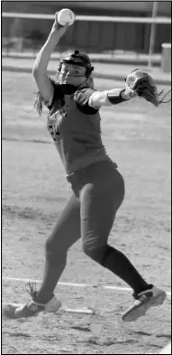  ?? Photo by Gerren Smith ?? ACE PITCHER:
Poyen’s Kodee Batchelor showcasing her impressive pitching ability in the pitcher’s circle during the 2021 softball season.