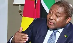  ?? DR ?? Presidente moçambican­o pede coragem na defesa da paz