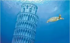  ?? FOTO: IMAGO IMAGES ?? Pisas schiefer Turm unter Wasser – eine Zukunftsvi­sion ihres Landes nach der Klimakrise haben zwei italienisc­he Wissenscha­ftler entworfen.