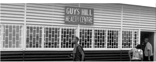  ?? PHOTO BY RUDDY MATHISON ?? The exterior of the Guy’s Hill Health Centre.