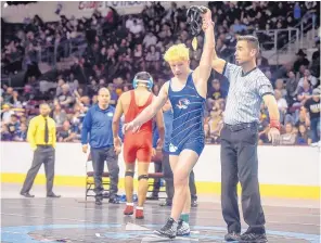  ?? ROBERTO E. ROSALES/JOURNAL ?? Los Lunas’ Kyler Gonzales finished off an undefeated season by winning a state championsh­ip Saturday.