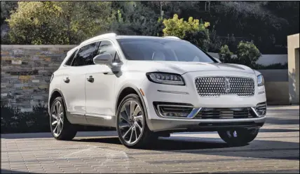  ?? JAMES LIPMAN ?? The 2019 Lincoln Nautilus, recently unveiled at the Los Angeles auto show, improves over the MKX it replaces with more style and technology.