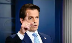  ?? Foto: LEHtIKUVA / AfP PHoto / JIM WAtSoN ?? narcisisst­isk. Den sparkade kommunikat­ionschefen Anthony Scaramucci är maktgirig och vulgär. Han saknar moralisk kompass och en egen ideologisk fond.