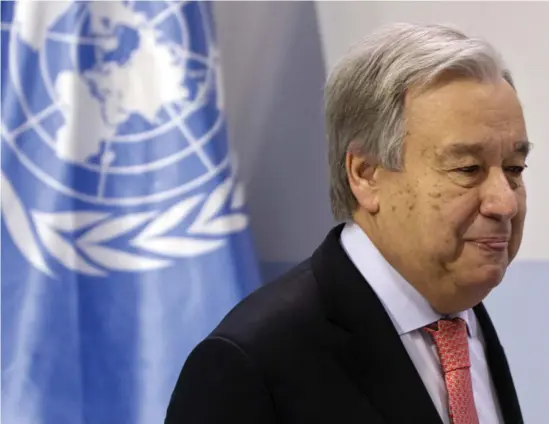  ?? Bild: Paul WHITE/TT/AP ?? FN:S generalsek­reterare Antonio Guterres tycker inte att de stora utsläpparn­a i världen gör tillräckli­gt.