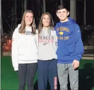  ?? Submitted / Carrozza family ?? The Carrozza cousins are each captains for their respective sports. From left, Julia, for Ridgefield’s field hockey and lacrosse, Angela, for New Fairfield soccer and Matty, for Brookfield wrestling.