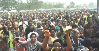  ??  ?? A cross section of worshipper­s at the crusade