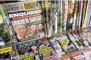  ?? AP 2017 ?? VVIP Ventures is buying the U.S. and U.K editions of the National Enquirer in an all-cash deal.