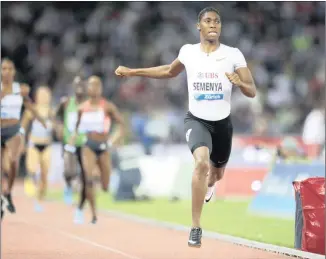  ?? Isithombe: BACKPAGEPI­X ?? UMPETHA webanga eliwu-800m uCaster Semenya okuphinde kwaqubuka impikiswan­o ngobulili bakhe njengoba kuzoqala ukuqulwa kwecala enkantolo yezemidlal­o emhlabeni iCAS ngoMsombul­uko