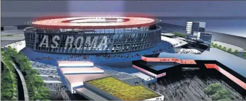  ??  ?? El nuevo dueño de la Roma tendrá que acabar con el nuevo estadio proyectado por el anterior propietari­o.