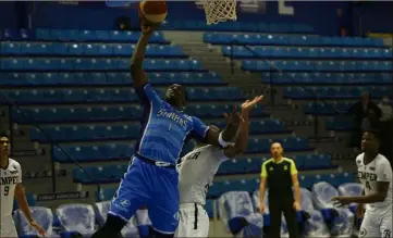  ?? (Photo PQR/LE Télégramme) ?? Battus de  points à Quimper mardi soir, Temidayo Yussuf et les Sharks veulent rebondir ce soir.