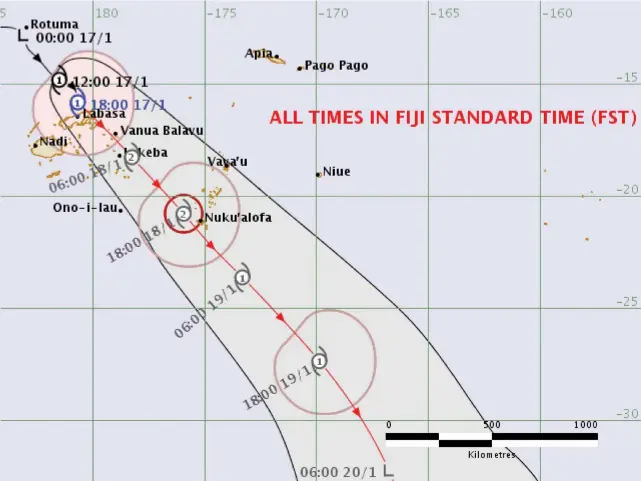  ?? Fiji Meteorolog­ical Service ?? Map: