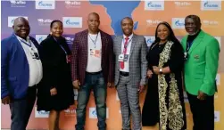  ?? ?? ▴ Lukhele and IBA
board member Pearl Dlamini with other African delegates.