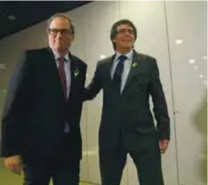  ?? |EFE ?? Torra y Puigdemont se reunieron ayer en Berlín.