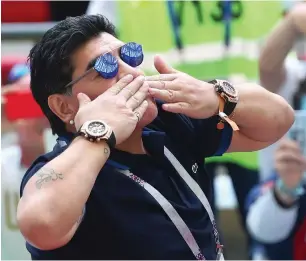  ?? Reuters ?? Diego Maradona created a stir at the World Cup. —