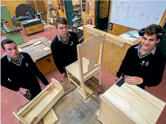  ?? PHOTO: DAVID UNWIN/FAIRFAX NZ ?? Industry experts say the key to reducing the trades skills shortage is recruiting young Kiwis like Gateway programme students Jay Fearon, 16, Isaac Thomas, 18, and Johnny Shannon, 17.