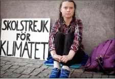  ?? HULU VIA AP ?? This image released by Hulu shows activist Greta Thunberg in a scene from the documentar­y “I Am Greta.” The film premieres Friday on Hulu.