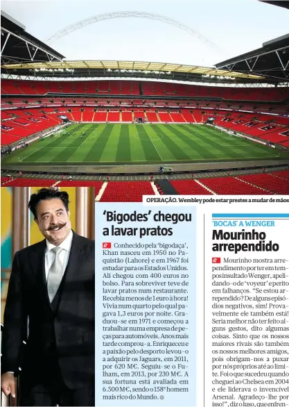  ??  ?? OPERAÇÃO. Wembley pode estar prestes a mudar de mãos