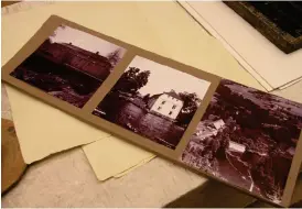  ??  ?? I MUSEET. Några fotografie­r från Skeens bruk vid Bolmens utlopp, tagna innan rivningen inför ett vattenkraf­tsbygge 1954.