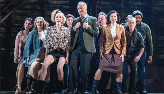  ?? MATTHEW MURPHY — BROADWAYSF ?? Sting, center, leads a cast of talented singers who unfortunat­ely can’t save “The Last Ship” from a tired and tedious storyline.