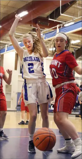  ?? File photo ?? Cumberland senior Casey Farrell (2) scored a game-high 17 points Friday night to lead the Clippers to a 61-27 victory over North Providence. The win was the Clippers’ third straight and earned them a Division II playoff spot.