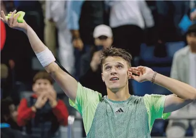  ?? [AFP/APA] ?? Vom Tschechen Jakub Menšik, 18, wird man auf der ATP-Tour in Zukunft noch viel hören und sehen.