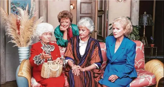  ?? ABC Studios via Associated Press ?? Estelle Getty, from left, Rue McClanahan, Bea Arthur and Betty White are “The Golden Girls.” From a college course to a cruise to cereal, the merchandis­e in recent years demonstrat­es that Dorothy, Blanche, Rose and Sophia have plenty of pop culture appeal.