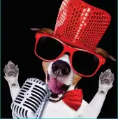  ??  ?? If your canine performer won’t stop singing, just hit paws