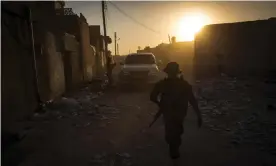  ?? Photograph: Rick Findler/Getty Images ?? SDF fighters in Raqqa. ‘We took off half an hour before sunrise, hiding when we heard gunfire. My big fear was of stepping on a landmine that would blow us all up.’